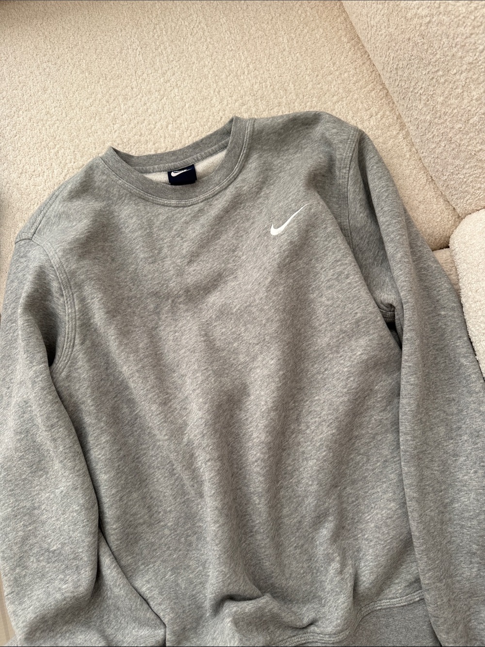 Nike Grey Crewneck Sweatshirt with White Swoosh